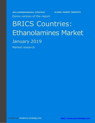 WMStrategy Demo BRICS Countries Ethanolamines Market January 2019