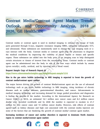 Contrast Media/Contrast Agent Market Trends, Outlook, and Opportunity Analysis, 2018 - 2026
