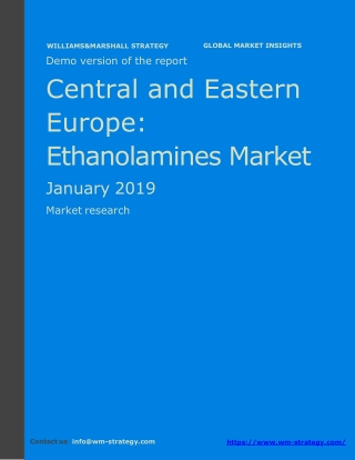 WMStrategy Demo Central and Eastern Europe Ethanolamines Market January 2019