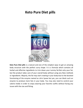 Keto Pure Diet Pills
