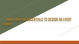 What Are the Essentials to Design an Event Stage?