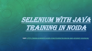 SELENIUM WITH JAVA TRAINING IN NOIDA