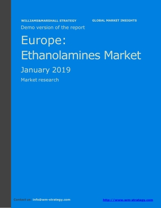 WMStrategy Demo Europe Ethanolamines Market January 2019