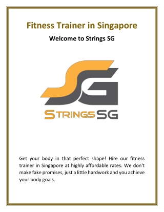 Get Fitness Trainer in Singapore | Strings SG