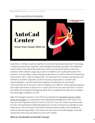 Want more money? START AutoCAD TRAINING in Delhi, India