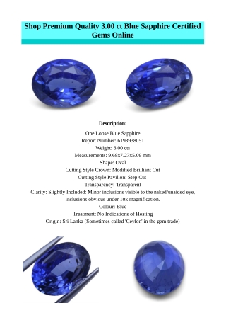 Shop Premium Quality Certified Gems Online