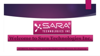 Best Ethereum Development Company In USA | Services - Sara Technologies