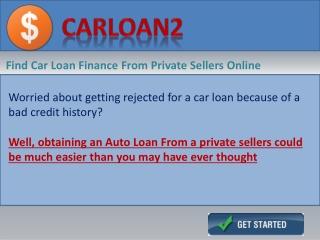 Personal Car Loans From a Private sellers
