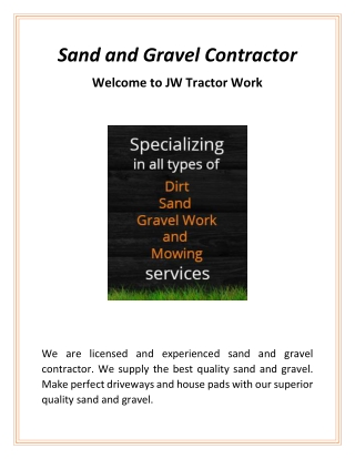 Get Sand & Gravel Contractor | jwtractorwork