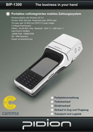 Der Bluebird Pidion BIP-1300 – das Handheld mit Drucker - Carema