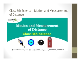 Class 6th Science – Motion and Measurement of Distance