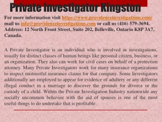 Private investigator Kingston