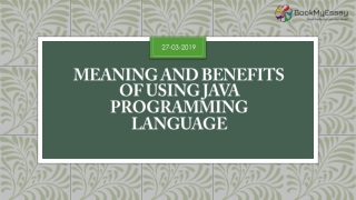Meaning and Benefits of Using Java Programming Language