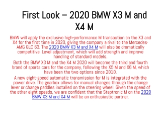 First Look – 2020 BMW X3 M and X4 M