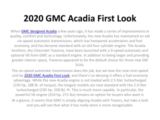 2020 GMC Acadia First Look
