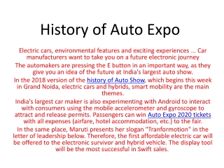 History of Auto Expo