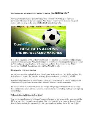 best UK football prediction site