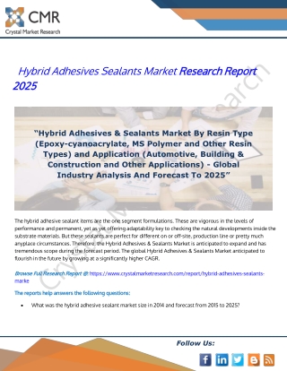 Hybrid Adhesives Sealants Market