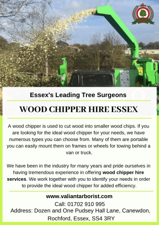 Wood Chipper Hire Essex