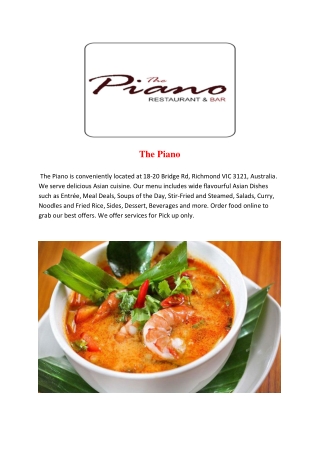 The Piano-Richmond - Order Food Online