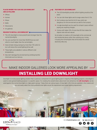 Where LED Downlights Can Be Used?