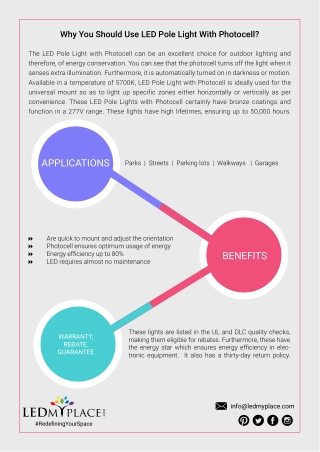 Why You Should Use LED Pole Light With Photocell?