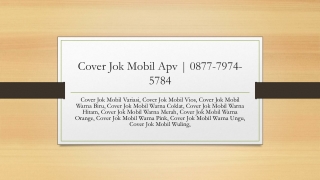 Cover Jok Mobil Apv | 0877-7974-5784