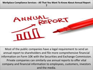 Workplace Compliance Services - All That You Want To Know About Annual Report