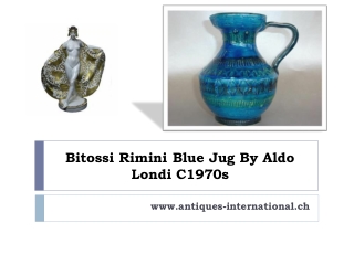 Bitossi Rimini Blue Jug By Aldo Londi C1970s