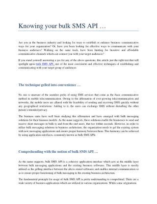 Bulk SMS API and Its Effectiveness