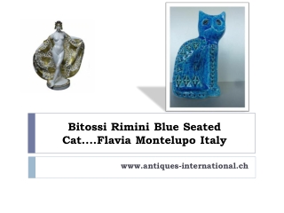 Bitossi Rimini Blue Seated Cat....Flavia Montelupo Italy