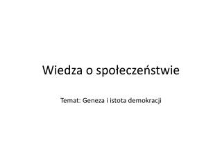 Wiedza o społeczeństwie