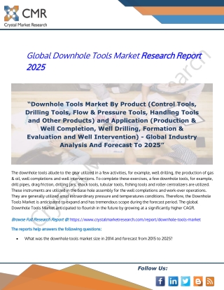 Downhole Tools Market