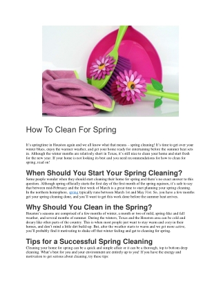 How to Clean for Spring
