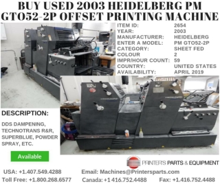 Buy Used 2003 Heidelberg PM GTO52-2P Offset Printing Machine