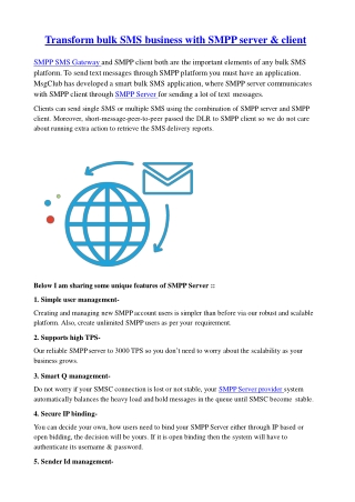 SMPP Server Provider and Routing Base Modules