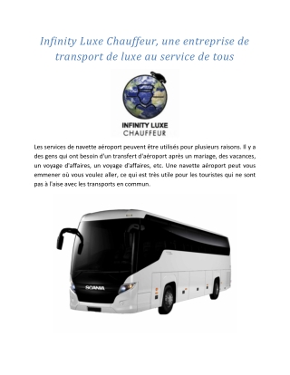 Infinity Luxe Chauffeur | Event | Chauffeur Mariage | Limousine | Minibus & Autocar | Séminaires