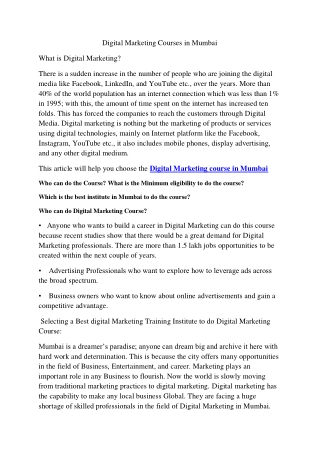 Digital Marketing Courses in Mumbai