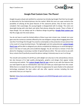 Google Pixel Custom Case: The Pluses!