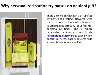 Why personalized stationery makes an opulent gift?