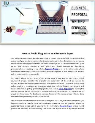 How to Avoid Plagiarism in a Research Paper