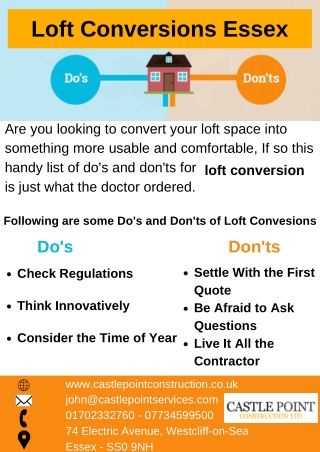 Do’s & Don’ts of Loft Conversions