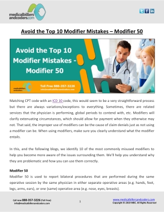 Avoid the Top 10 Modifier Mistakes – Modifier 50