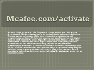 McAfee.com/Activate-Activate McAfee Antivirus