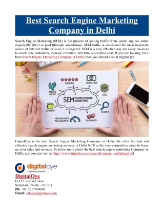 Best Search Engine Marketing Company in Delhi