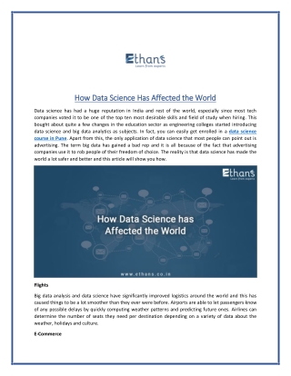 How Data Science Helps in Modern World