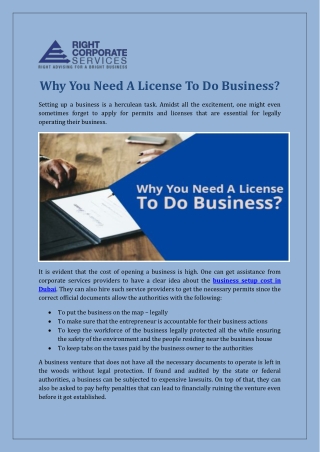 Why You Need A License To Do Business?