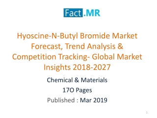Hyoscine-N-Butyl Bromide Market Competition Tracking- Key Market Insights 2018-2027