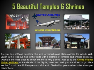 5 Beautiful Temples & Shrines to Visit in Osaka with United Airlines