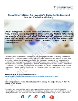 Cloud Encryption : An Investor’s Guide to Understand Market Variation Globally